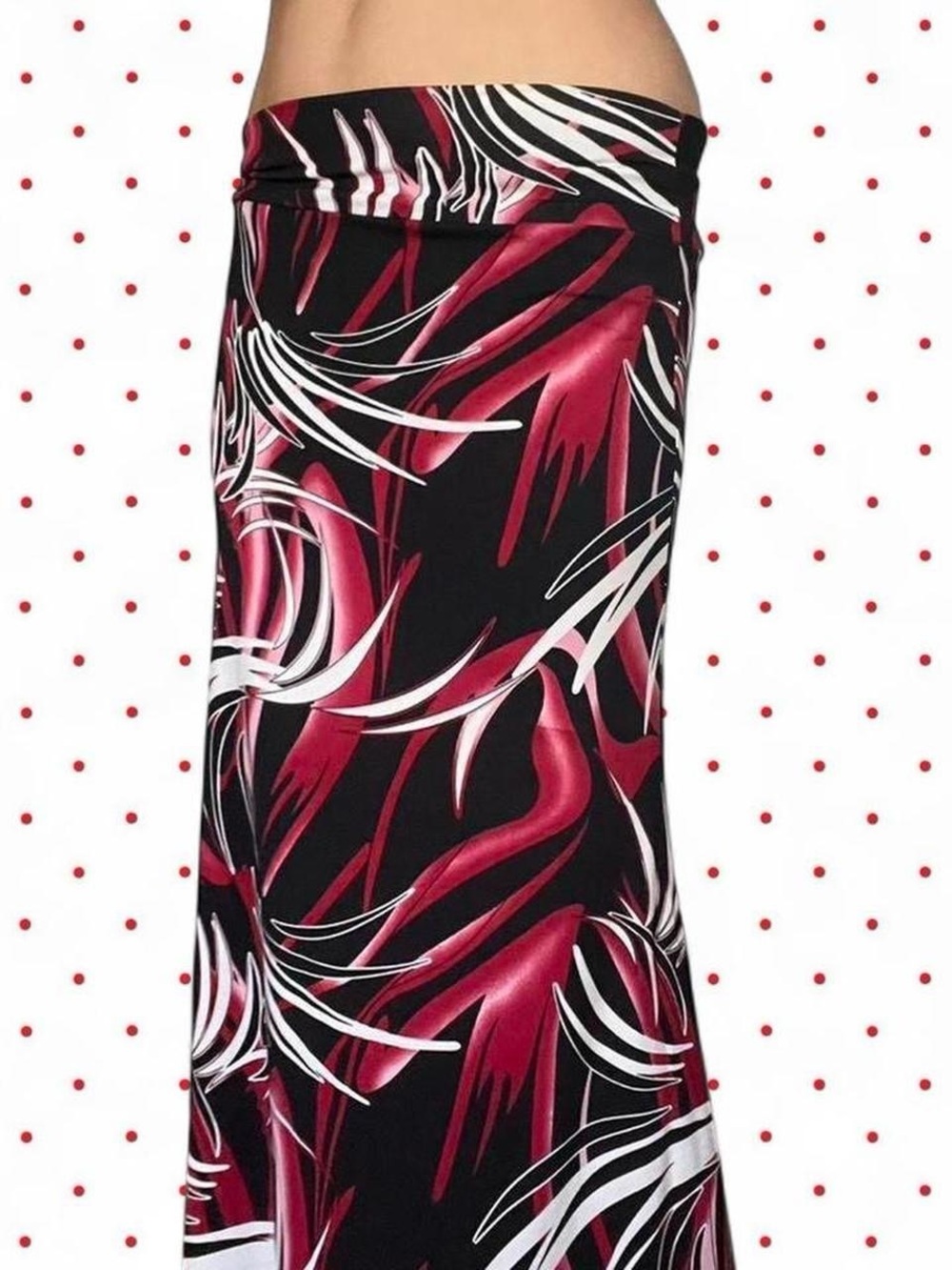 Black & Magenta Maxi Skirt